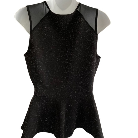 Sparkle & Mesh Peplum Blouse - Picture 8 of 9